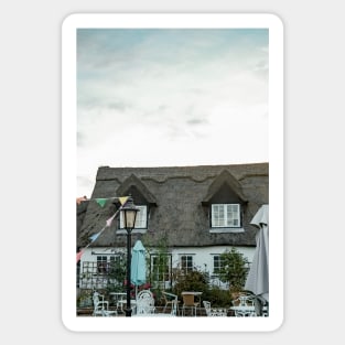 Pretty cafe with thatched roof in Norfolk Sticker